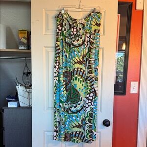 Colorful Strapless Maxi Dress